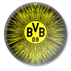 Значок с принтом FC Borussia 2018 Abstract в Новосибирске,  металл | круглая форма, металлическая застежка в виде булавки | боруссия | дортмунд