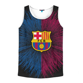 Мужская майка 3D с принтом FC Barca 2018 Creative uniform в Новосибирске, 100% полиэстер | круглая горловина, приталенный силуэт, длина до линии бедра. Пройма и горловина окантованы тонкой бейкой | Тематика изображения на принте: fc | fc barcelona | fcb | барселона | спорт | спортивные | фк | футбол | футбольный клуб