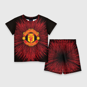 Детский костюм с шортами 3D с принтом F.C.M.U 2018 Abstract uniform в Новосибирске,  |  | fc | manchester united | манчестер юнайтед | спорт | спортивные | фк | футбол | футбольный клуб