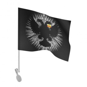 Флаг для автомобиля с принтом RUSSIA - Black Collection в Новосибирске, 100% полиэстер | Размер: 30*21 см | герб | россия | флаг
