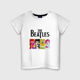 Детская футболка хлопок с принтом The Beatles в Новосибирске, 100% хлопок | круглый вырез горловины, полуприлегающий силуэт, длина до линии бедер | битлз | джон леннон | джордж харрисон | пол маккартни | ринго старр