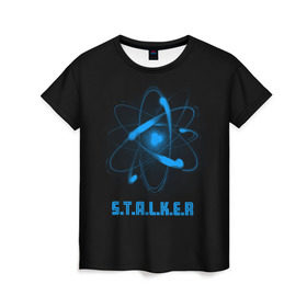 Женская футболка 3D с принтом Сталкер в Новосибирске, 100% полиэфир ( синтетическое хлопкоподобное полотно) | прямой крой, круглый вырез горловины, длина до линии бедер | game | stalker | игры | сталкер