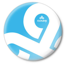 Значок с принтом cs:go - Cloud 9 (2018 Style) в Новосибирске,  металл | круглая форма, металлическая застежка в виде булавки | Тематика изображения на принте: 0x000000123 | 9 | cloud9 | csgo | клауд | кс го