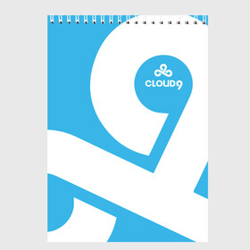 Скетчбук с принтом csgo - Cloud 9 (2018 Style) в Новосибирске, 100% бумага
 | 48 листов, плотность листов — 100 г/м2, плотность картонной обложки — 250 г/м2. Листы скреплены сверху удобной пружинной спиралью | 0x000000123 | 9 | cloud9 | csgo | клауд | кс го