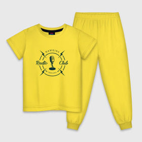 Детская пижама хлопок с принтом Hawkins radio club в Новосибирске, 100% хлопок |  брюки и футболка прямого кроя, без карманов, на брюках мягкая резинка на поясе и по низу штанин
 | Тематика изображения на принте: stranger things | логотип | триллер