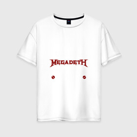 Женская футболка хлопок Oversize с принтом Я прост хочу слушать Megadeth в Новосибирске, 100% хлопок | свободный крой, круглый ворот, спущенный рукав, длина до линии бедер
 | Тематика изображения на принте: megadet | megadeth | дирк вербурен | дэвид эллефсон | дэйв мастейн | кико лоурейро | мегадет