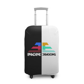 Чехол для чемодана 3D с принтом Imagine Dragons в Новосибирске, 86% полиэфир, 14% спандекс | двустороннее нанесение принта, прорези для ручек и колес | dragons | imagine | бэн макки | драгонс | дэн платцман | дэн рейнольдс | имеджин | уэйн сермон