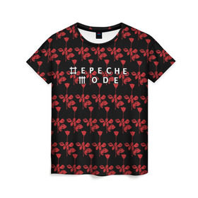 Женская футболка 3D с принтом Depeche Mode в Новосибирске, 100% полиэфир ( синтетическое хлопкоподобное полотно) | прямой крой, круглый вырез горловины, длина до линии бедер | depeche mode | вестник моды | депеш мод | дэйв гаан | мартин гор | роза | энди флетчер