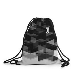 Рюкзак-мешок 3D с принтом Juventus 2018 Geometry Sport в Новосибирске, 100% полиэстер | плотность ткани — 200 г/м2, размер — 35 х 45 см; лямки — толстые шнурки, застежка на шнуровке, без карманов и подкладки | Тематика изображения на принте: fc | juventus | спорт | спортивные | фк | футбол | футбольный клуб | ювентус