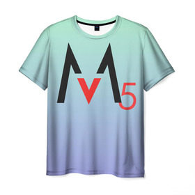 Мужская футболка 3D с принтом M5 в Новосибирске, 100% полиэфир | прямой крой, круглый вырез горловины, длина до линии бедер | Тематика изображения на принте: adam levine | maroon 5 | адам левин