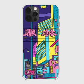 Чехол для iPhone 12 Pro Max с принтом Токио в Новосибирске, Силикон |  | азия | буквы | вывески | иероглифы | кислота | мегаполис | неон | неонуар | флуо | япония | яркий