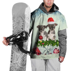 Накидка на куртку 3D с принтом Милые собачки в Новосибирске, 100% полиэстер |  | Тематика изображения на принте: christmas | new year | год собаки | елка | елочки | новогодний | новый год | рождество | снег | снежинки | собака