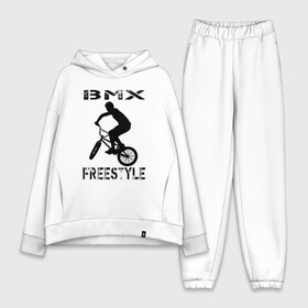 Женский костюм хлопок Oversize с принтом BMX FreeStyle в Новосибирске,  |  | bmx | freestyle | велик | велосипед | трюки | экстрим