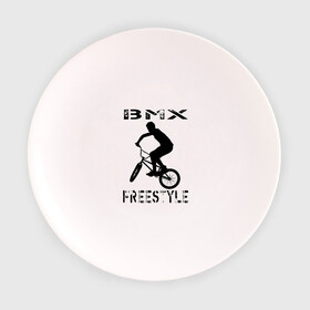 Тарелка 3D с принтом BMX FreeStyle в Новосибирске, фарфор | диаметр - 210 мм
диаметр для нанесения принта - 120 мм | Тематика изображения на принте: bmx | freestyle | велик | велосипед | трюки | экстрим