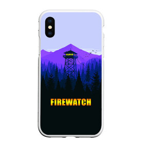 Чехол для iPhone XS Max матовый с принтом Firewatch в Новосибирске, Силикон | Область печати: задняя сторона чехла, без боковых панелей | Тематика изображения на принте: вышка | закат | лес | пейзаж