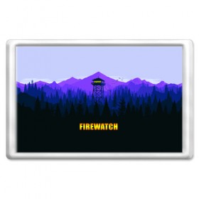 Магнит 45*70 с принтом Firewatch в Новосибирске, Пластик | Размер: 78*52 мм; Размер печати: 70*45 | вышка | закат | лес | пейзаж