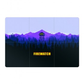 Магнитный плакат 3Х2 с принтом Firewatch в Новосибирске, Полимерный материал с магнитным слоем | 6 деталей размером 9*9 см | вышка | закат | лес | пейзаж