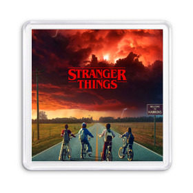 Магнит 55*55 с принтом Stranger Things в Новосибирске, Пластик | Размер: 65*65 мм; Размер печати: 55*55 мм | Тематика изображения на принте: stranger things | очень странные дела