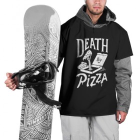 Накидка на куртку 3D с принтом Death By Pizza в Новосибирске, 100% полиэстер |  | Тематика изображения на принте: рука | скелет | умереть от пицы