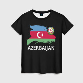 Женская футболка 3D с принтом Азербайджан в Новосибирске, 100% полиэфир ( синтетическое хлопкоподобное полотно) | прямой крой, круглый вырез горловины, длина до линии бедер | azerbaijan | azerbaycan | baku | sssr | азербайджан | азербайджанская | азия | айзербайджан | баку | карта | мусульмане | народ | республика | советский союз | ссср | страна | флаг