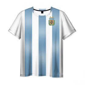 Мужская футболка 3D с принтом Аргентина ЧМ 2018 в Новосибирске, 100% полиэфир | прямой крой, круглый вырез горловины, длина до линии бедер | cup | fifa | world | мира | мундиаль | россия | чемпионат