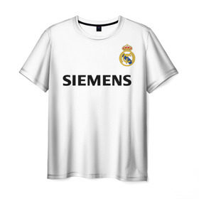 Мужская футболка 3D с принтом Zidane ретро в Новосибирске, 100% полиэфир | прямой крой, круглый вырез горловины, длина до линии бедер | champions | league | madrid | real | retro | spain | zidane | zinedine | зидан | зинедин | лига | мадрид | реал | ретро | чемпионов