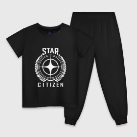Детская пижама хлопок с принтом Star Citizen в Новосибирске, 100% хлопок |  брюки и футболка прямого кроя, без карманов, на брюках мягкая резинка на поясе и по низу штанин
 | игра | космический | космос | симулятор