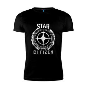 Мужская футболка премиум с принтом Star Citizen в Новосибирске, 92% хлопок, 8% лайкра | приталенный силуэт, круглый вырез ворота, длина до линии бедра, короткий рукав | игра | космический | космос | симулятор