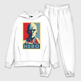 Мужской костюм хлопок OVERSIZE с принтом Saitama в Новосибирске,  |  | anime | hero | one punch man | saitama | аниме | герой | сайтама