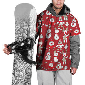 Накидка на куртку 3D с принтом Новый год в Новосибирске, 100% полиэстер |  | дед мороз | новогодний олень | новый год | олень | пингвин | подарок на новый год | снеговик