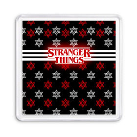 Магнит 55*55 с принтом Свитер Stranger Things Dark в Новосибирске, Пластик | Размер: 65*65 мм; Размер печати: 55*55 мм | stranger things | очень странные дела