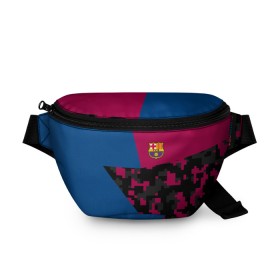 Поясная сумка 3D с принтом FC Barca 2018 Creative uniform в Новосибирске, 100% полиэстер | плотная ткань, ремень с регулируемой длиной, внутри несколько карманов для мелочей, основное отделение и карман с обратной стороны сумки застегиваются на молнию | fc | fc barcelona | fcb | барселона | спорт | спортивные | фк | футбол | футбольный клуб