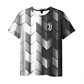 Мужская футболка 3D с принтом Juventus 2018 Geometry Sport в Новосибирске, 100% полиэфир | прямой крой, круглый вырез горловины, длина до линии бедер | Тематика изображения на принте: fc | juventus | спорт | спортивные | фк | футбол | футбольный клуб | ювентус