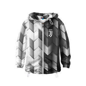 Детская ветровка 3D с принтом Juventus 2018 Geometry Sport в Новосибирске, 100% полиэстер | подол и капюшон оформлены резинкой с фиксаторами, по бокам два кармана без застежек, один потайной карман на груди | Тематика изображения на принте: fc | juventus | спорт | спортивные | фк | футбол | футбольный клуб | ювентус