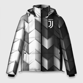 Мужская зимняя куртка 3D с принтом Juventus 2018 Geometry Sport в Новосибирске, верх — 100% полиэстер; подкладка — 100% полиэстер; утеплитель — 100% полиэстер | длина ниже бедра, свободный силуэт Оверсайз. Есть воротник-стойка, отстегивающийся капюшон и ветрозащитная планка. 

Боковые карманы с листочкой на кнопках и внутренний карман на молнии. | Тематика изображения на принте: fc | juventus | спорт | спортивные | фк | футбол | футбольный клуб | ювентус