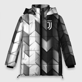 Женская зимняя куртка 3D с принтом Juventus 2018 Geometry Sport в Новосибирске, верх — 100% полиэстер; подкладка — 100% полиэстер; утеплитель — 100% полиэстер | длина ниже бедра, силуэт Оверсайз. Есть воротник-стойка, отстегивающийся капюшон и ветрозащитная планка. 

Боковые карманы с листочкой на кнопках и внутренний карман на молнии | fc | juventus | спорт | спортивные | фк | футбол | футбольный клуб | ювентус