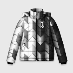 Зимняя куртка для мальчиков 3D с принтом Juventus 2018 Geometry Sport в Новосибирске, ткань верха — 100% полиэстер; подклад — 100% полиэстер, утеплитель — 100% полиэстер | длина ниже бедра, удлиненная спинка, воротник стойка и отстегивающийся капюшон. Есть боковые карманы с листочкой на кнопках, утяжки по низу изделия и внутренний карман на молнии. 

Предусмотрены светоотражающий принт на спинке, радужный светоотражающий элемент на пуллере молнии и на резинке для утяжки | fc | juventus | спорт | спортивные | фк | футбол | футбольный клуб | ювентус