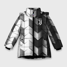 Зимняя куртка для девочек 3D с принтом Juventus 2018 Geometry Sport в Новосибирске, ткань верха — 100% полиэстер; подклад — 100% полиэстер, утеплитель — 100% полиэстер. | длина ниже бедра, удлиненная спинка, воротник стойка и отстегивающийся капюшон. Есть боковые карманы с листочкой на кнопках, утяжки по низу изделия и внутренний карман на молнии. 

Предусмотрены светоотражающий принт на спинке, радужный светоотражающий элемент на пуллере молнии и на резинке для утяжки. | fc | juventus | спорт | спортивные | фк | футбол | футбольный клуб | ювентус