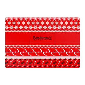 Магнитный плакат 3Х2 с принтом Праздничный Evanescence в Новосибирске, Полимерный материал с магнитным слоем | 6 деталей размером 9*9 см | evanescence | альтернативный | готик | группа | джен маджура | знак | исчезновение | красный | метал | надпись | новогодний | новый год | ню | праздник | рождество | рок | снежинки | тим маккорд