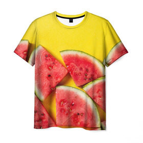 Мужская футболка 3D с принтом арбуз в Новосибирске, 100% полиэфир | прямой крой, круглый вырез горловины, длина до линии бедер | Тематика изображения на принте: berry | food | fruit | health | rest | summer | vegan | vegetarianism | vitamins | watermelon | арбуз | веган | вегетарианство | витамины | еда | здоровье | лето | отдых | фрукты | ягода