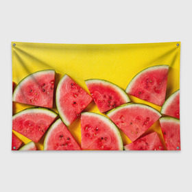 Флаг-баннер с принтом арбуз в Новосибирске, 100% полиэстер | размер 67 х 109 см, плотность ткани — 95 г/м2; по краям флага есть четыре люверса для крепления | berry | food | fruit | health | rest | summer | vegan | vegetarianism | vitamins | watermelon | арбуз | веган | вегетарианство | витамины | еда | здоровье | лето | отдых | фрукты | ягода