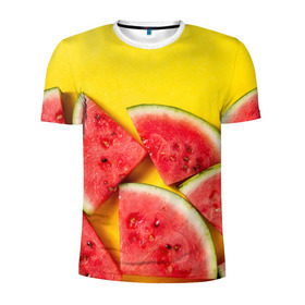Мужская футболка 3D спортивная с принтом арбуз в Новосибирске, 100% полиэстер с улучшенными характеристиками | приталенный силуэт, круглая горловина, широкие плечи, сужается к линии бедра | Тематика изображения на принте: berry | food | fruit | health | rest | summer | vegan | vegetarianism | vitamins | watermelon | арбуз | веган | вегетарианство | витамины | еда | здоровье | лето | отдых | фрукты | ягода
