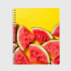 Тетрадь с принтом арбуз в Новосибирске, 100% бумага | 48 листов, плотность листов — 60 г/м2, плотность картонной обложки — 250 г/м2. Листы скреплены сбоку удобной пружинной спиралью. Уголки страниц и обложки скругленные. Цвет линий — светло-серый
 | berry | food | fruit | health | rest | summer | vegan | vegetarianism | vitamins | watermelon | арбуз | веган | вегетарианство | витамины | еда | здоровье | лето | отдых | фрукты | ягода