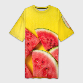 Платье-футболка 3D с принтом арбуз в Новосибирске,  |  | berry | food | fruit | health | rest | summer | vegan | vegetarianism | vitamins | watermelon | арбуз | веган | вегетарианство | витамины | еда | здоровье | лето | отдых | фрукты | ягода