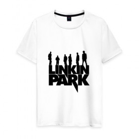 Мужская футболка хлопок с принтом Linkin Park в Новосибирске, 100% хлопок | прямой крой, круглый вырез горловины, длина до линии бедер, слегка спущенное плечо. | bennington | chester | linkin park | альтернативный | беннингтон | группа | ленкин | линкин | майк | метал | музыкант | ню | нюметал | парк | певец | рок | рэп | честер | электроник