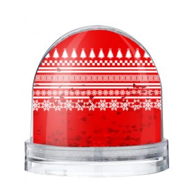 Водяной шар с принтом Праздничный Свитер в Новосибирске, Пластик | Изображение внутри шара печатается на глянцевой фотобумаге с двух сторон | happy new year | елка | линии | новогодние | новый год | свитер | снежинки