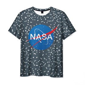 Мужская футболка 3D с принтом NASA в Новосибирске, 100% полиэфир | прямой крой, круглый вырез горловины, длина до линии бедер | nasa | star | звезды | космос | наса