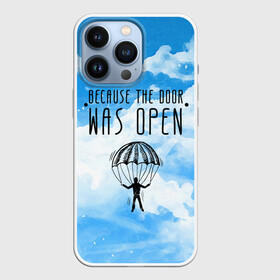 Чехол для iPhone 13 Pro с принтом skydive в Новосибирске,  |  | adrenaline | base jumping | extreme | jump | parachute | sky | skydive | адреналин | бейс | бейсджампинг | высота | небо | облака | парашют | полет | прыжок | риск | самолет | свобода | экстрим