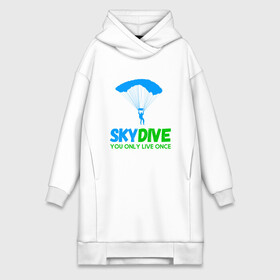 Платье-худи хлопок с принтом skydive в Новосибирске,  |  | adrenaline | base jumping | extreme | jump | parachute | sky | skydive | адреналин | бейс | бейсджампинг | высота | небо | облака | парашют | полет | прыжок | риск | самолет | свобода | экстрим