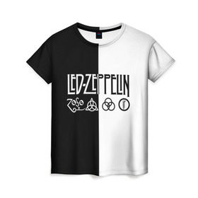 Женская футболка 3D с принтом Led Zeppelin в Новосибирске, 100% полиэфир ( синтетическое хлопкоподобное полотно) | прямой крой, круглый вырез горловины, длина до линии бедер | led | led zeppelin | блюз | группа | джимми пейдж | джон генри бонэм | джон пол джонс | лед зепелен | лед зеппелин | метал | роберт плант | рок | тяжелый | фолк | хард | хардрок | хеви | хевиметал